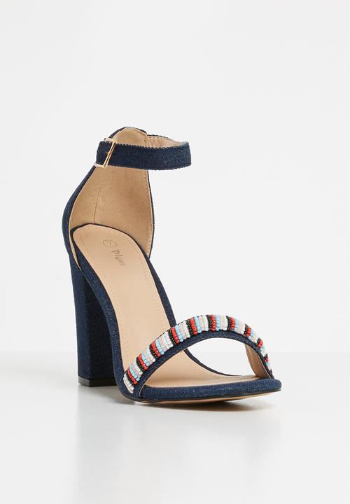Plum - Ankle strap heels - navy