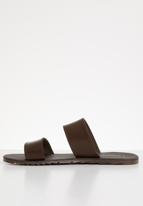 Superbalist - Two strap slide - brown