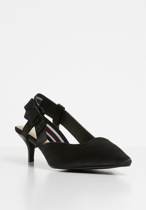 STYLE REPUBLIC - Bow detail slingback heels - black