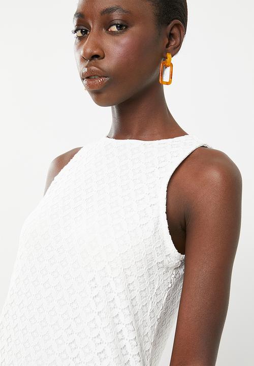 Superbalist - Hi neck lace dress - white
