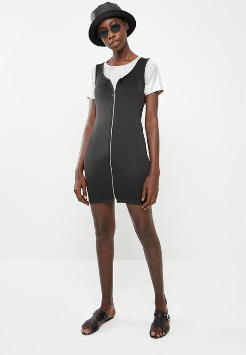 Superbalist - Zip front bodycon dress - black 