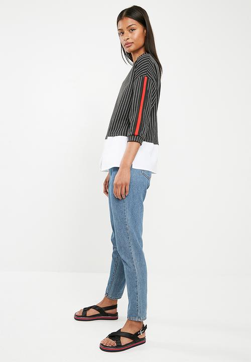 Superbalist - Upstyled twofer top - black & white 