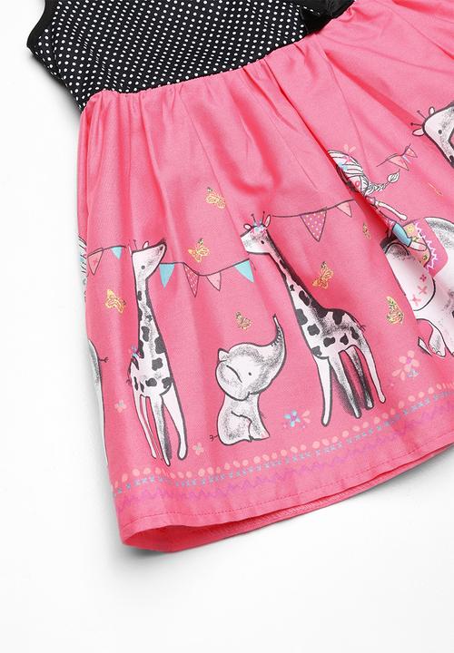 Twin Clothing - Cross over dot print dress - pink