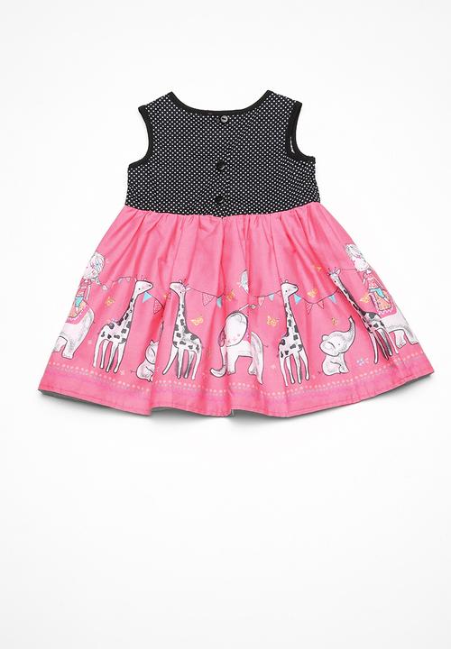 Twin Clothing - Cross over dot print dress - pink