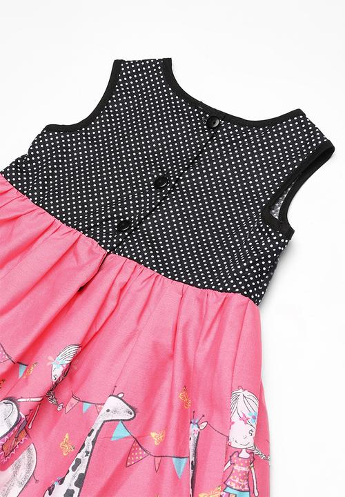 Twin Clothing - Cross over dot print dress - pink