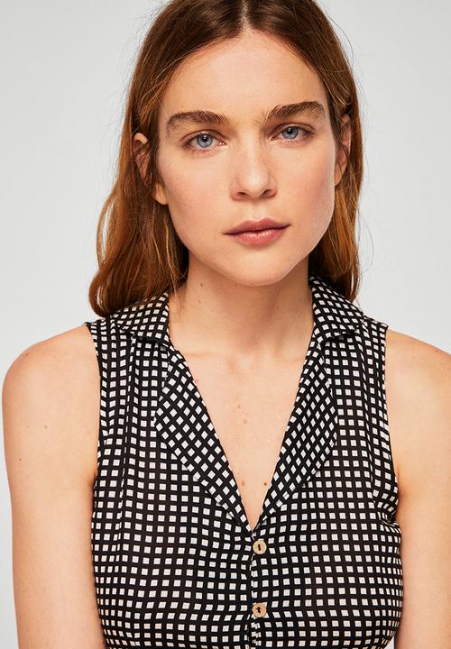 MANGO - Printed short playsuit - black