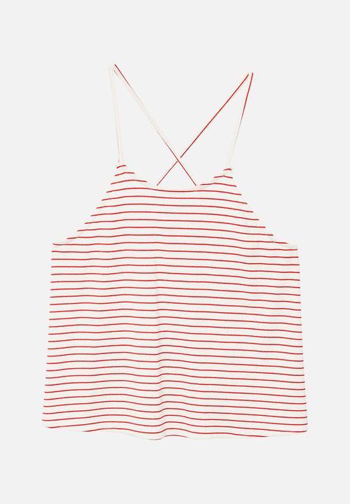 MANGO - Crisscross strappy top - off white
