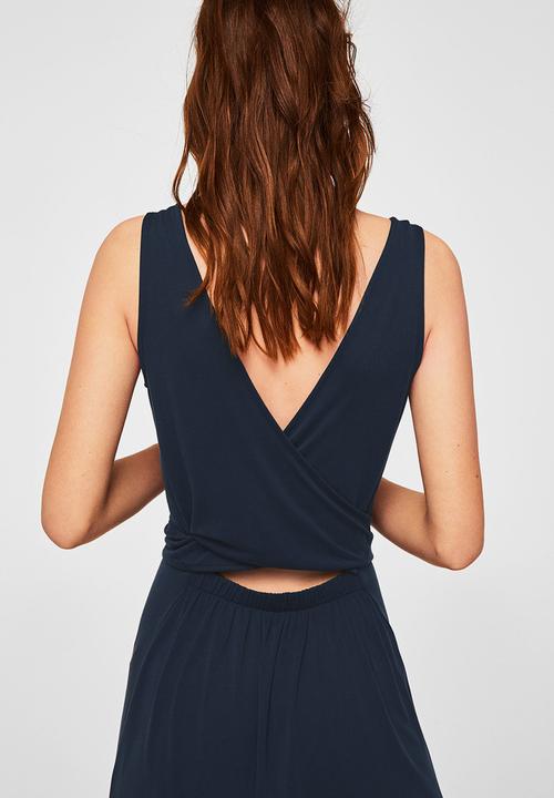 MANGO - Bow gown dress - navy