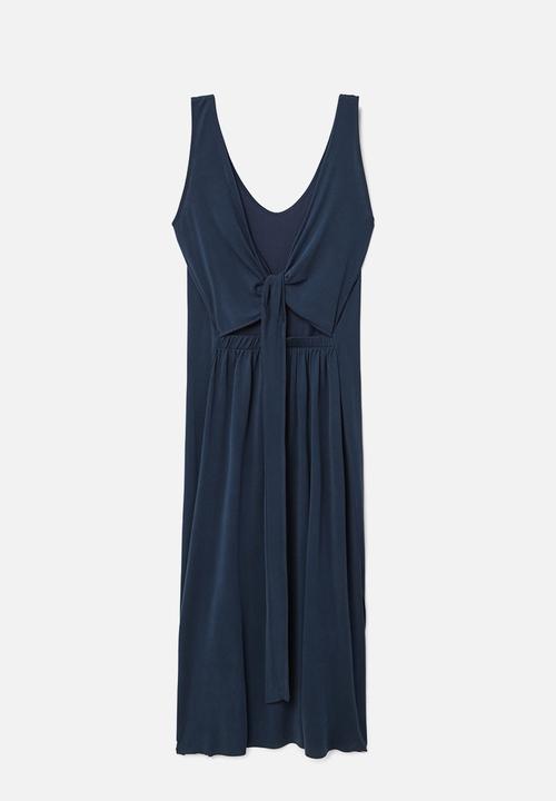 MANGO - Bow gown dress - navy