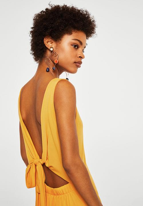 MANGO - Bow gown dress - yellow