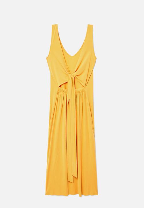 MANGO - Bow gown dress - yellow