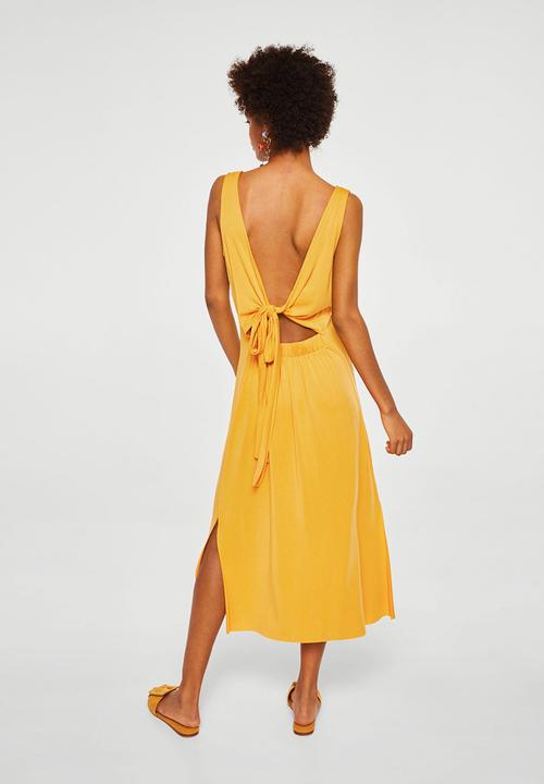 MANGO - Bow gown dress - yellow