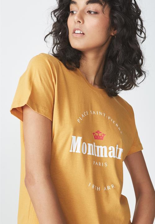Cotton On - Tbar fox graphic T-shirt - yellow