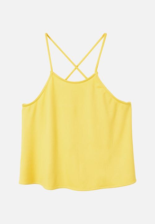 MANGO - Crisscross strappy top - yellow
