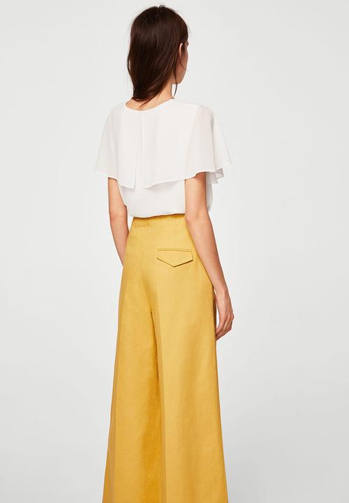MANGO - Flared sleeve blouse - white
