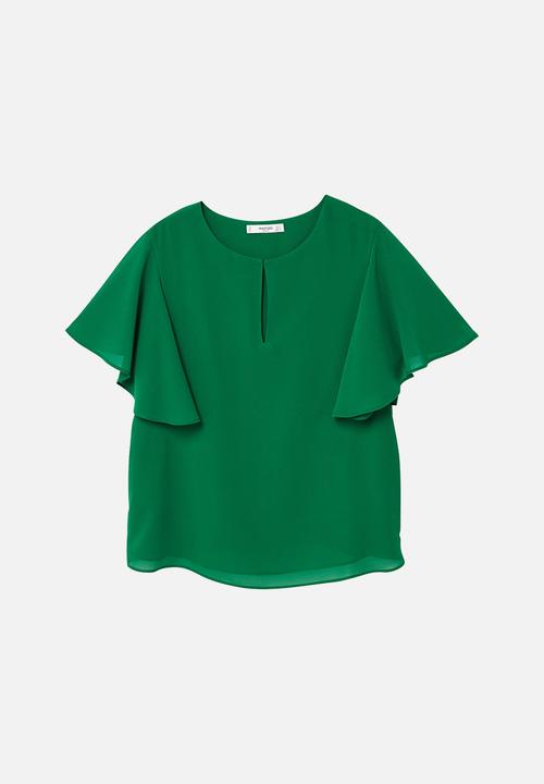 MANGO - Flared sleeve blouse - green