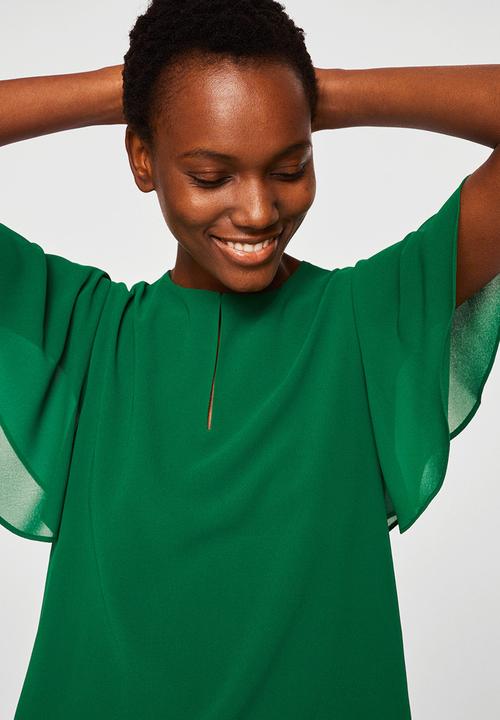 MANGO - Flared sleeve blouse - green