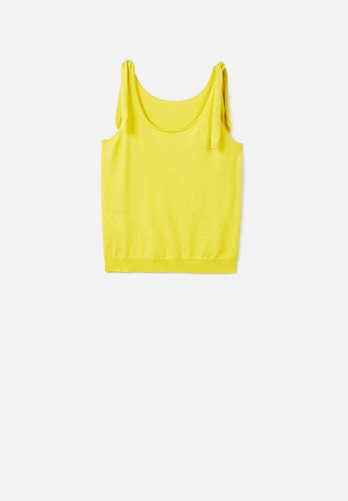 MANGO - Bow strap top - yellow