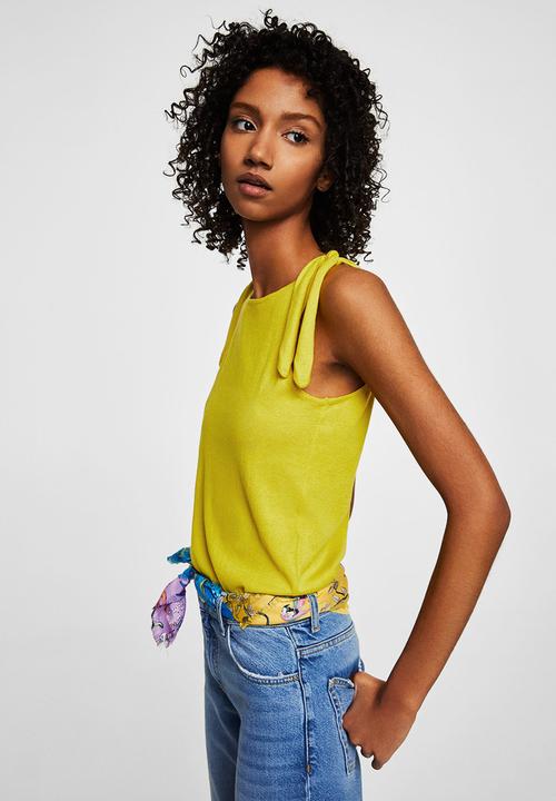 MANGO - Bow strap top - yellow