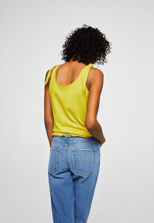 MANGO - Bow strap top - yellow