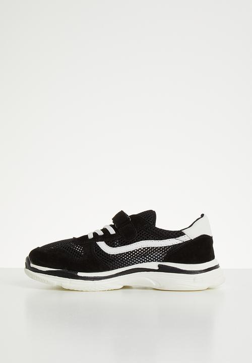 Pop Candy - Faux suede mesh sneaker - black