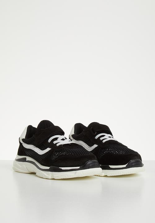 Pop Candy - Faux suede mesh sneaker - black