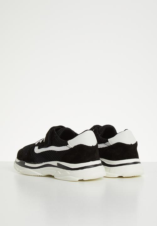 Pop Candy - Faux suede mesh sneaker - black