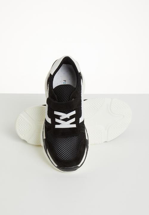 Pop Candy - Faux suede mesh sneaker - black