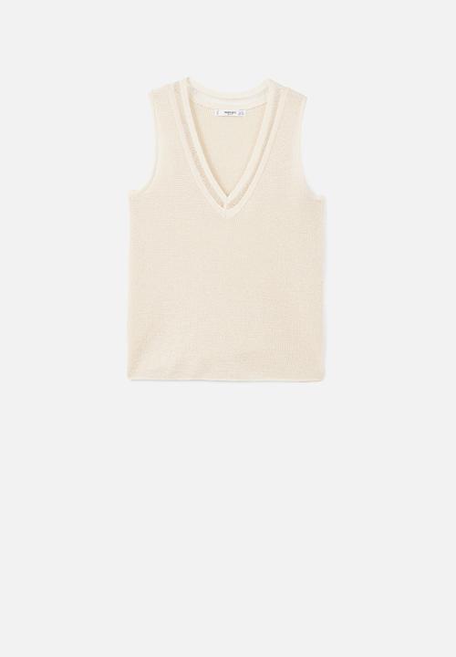 MANGO - Fine knit top - beige