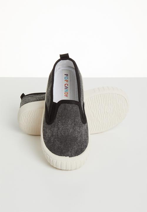 Pop Candy - Canvas slip on's - black