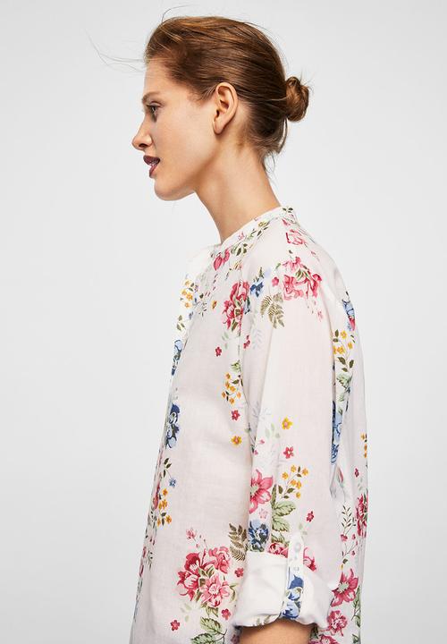MANGO - Longer length shirt - white 