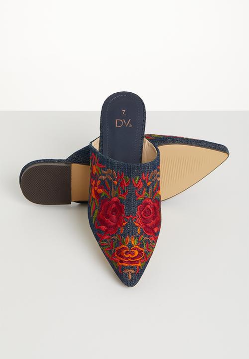 Dolce Vita - Bogota tassel detail mules - denim blue/red
