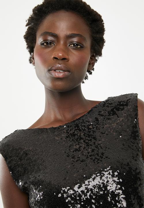 STYLE REPUBLIC - Sequin top - charcoal