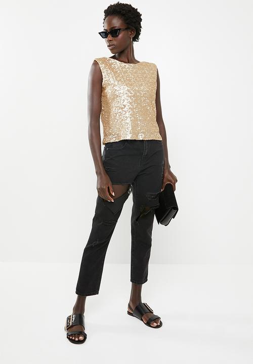 STYLE REPUBLIC - Sequin top - gold