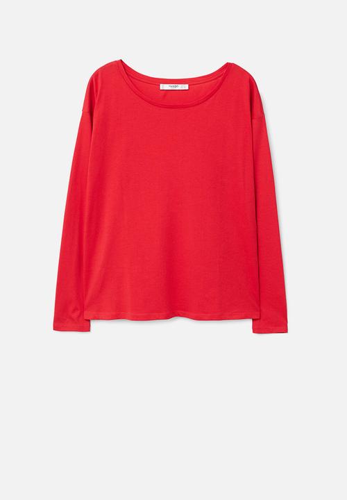 MANGO - Essential long sleeve tee - red