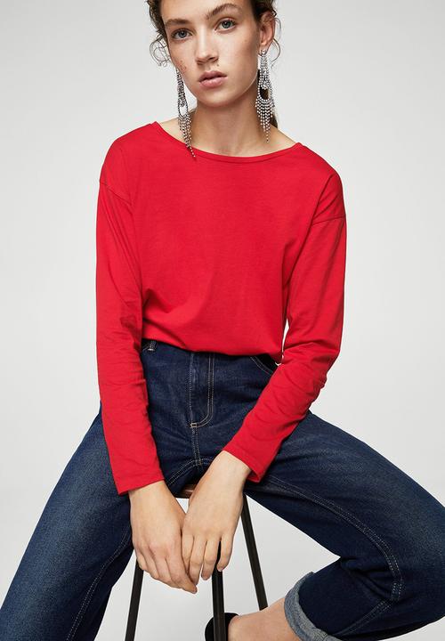 MANGO - Essential long sleeve tee - red