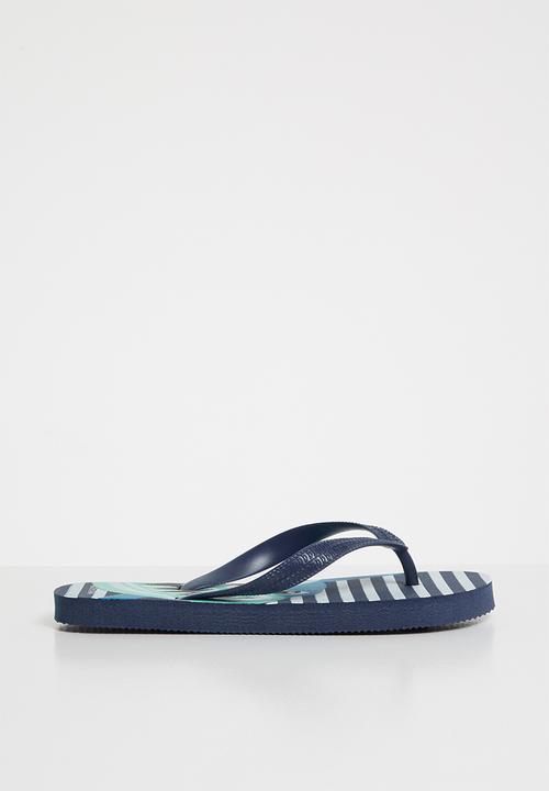 Pop Candy - Printed flip flops - navy