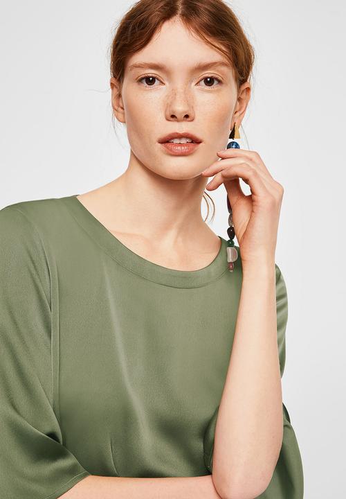 MANGO - Contrasting design T-shirt - green