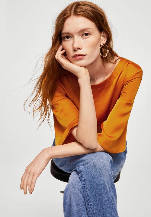 MANGO - Contrasting design T-shirt - orange