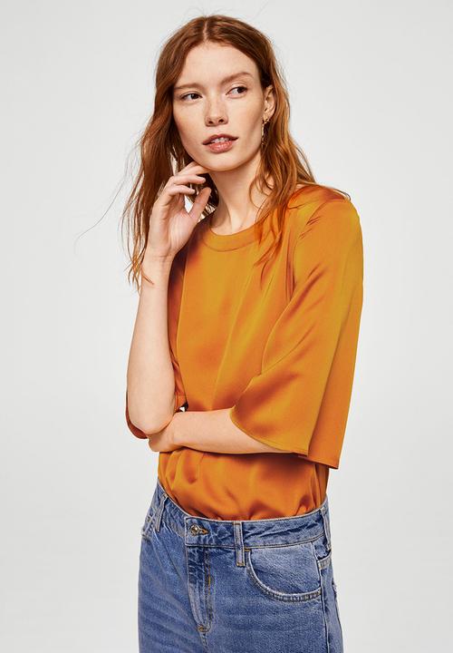 MANGO - Contrasting design T-shirt - orange