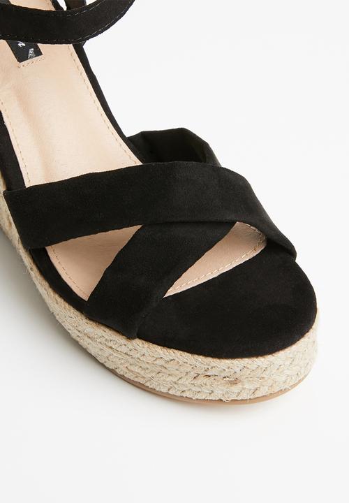 Cherry Collection - Cali espadrille wedges - black