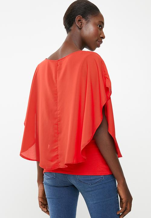 edit - Double layer blouse - red