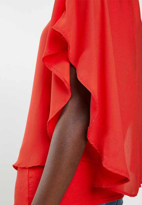 edit - Double layer blouse - red