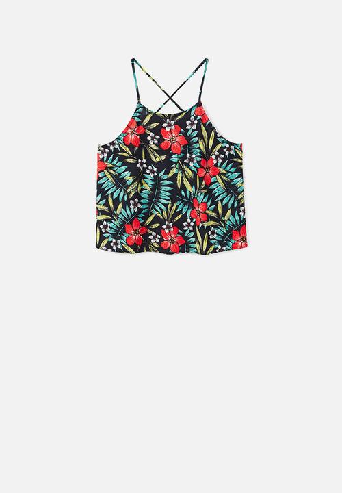 MANGO - Crisscross strappy top - multi 
