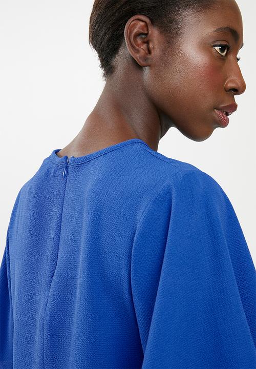 edit - Flutter sleeve blouse - blue