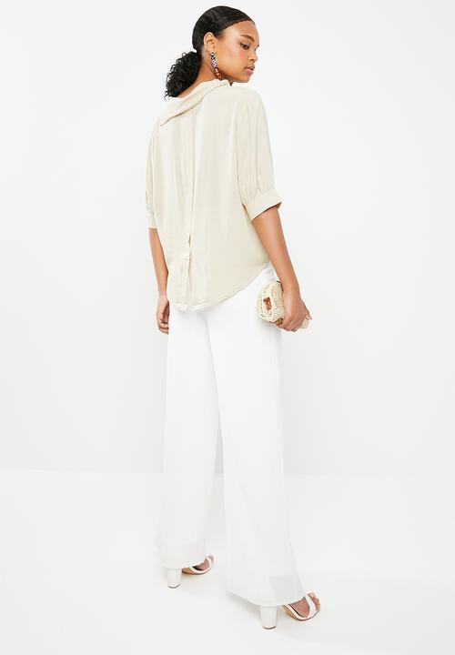 G Couture - Draped collar top - beige 