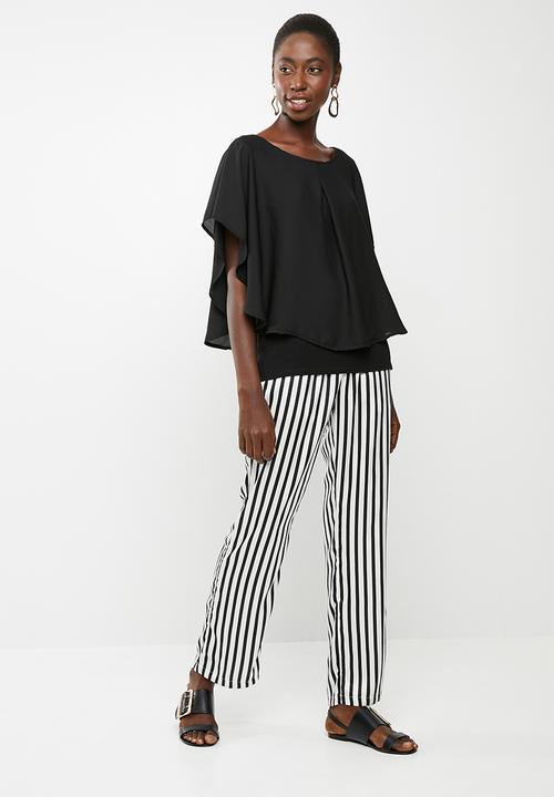 edit - Double layer blouse - black