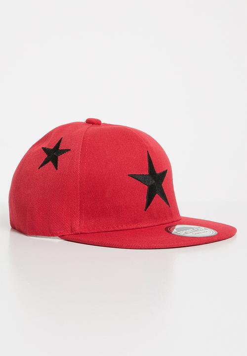 Pop Candy - Star flat brim cap - maroon