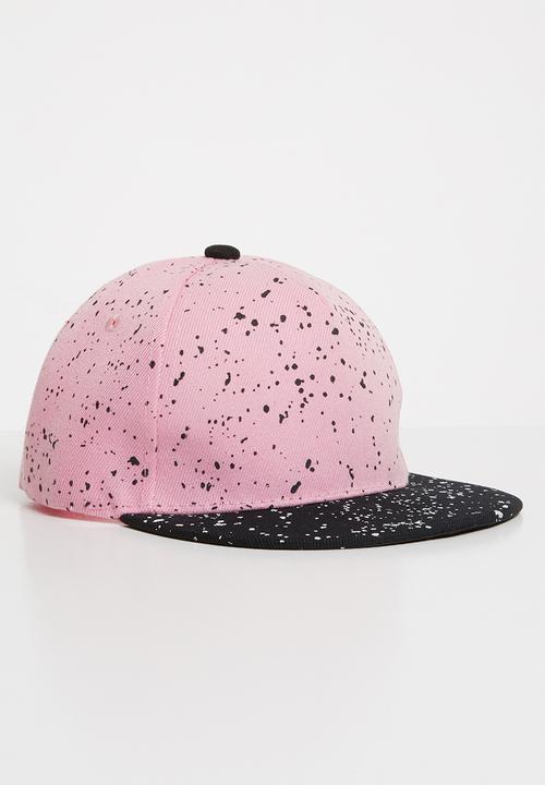 Pop Candy - Splatter flat brim cap - mid pink