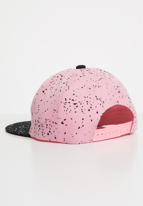 Pop Candy - Splatter flat brim cap - mid pink